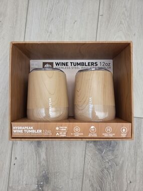 Hydrapeak 12oz Woodgrain Wine Tumblers - Set of 2 (Natural Wood)